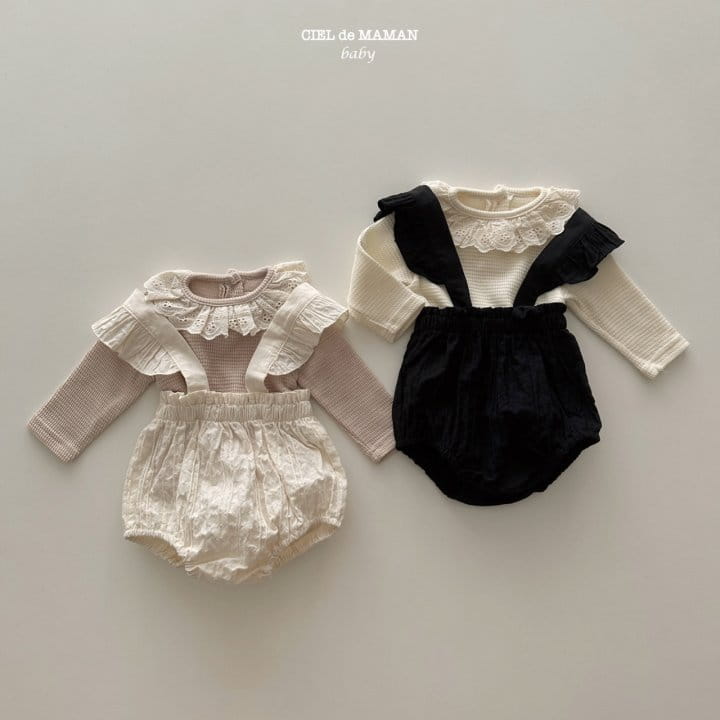 Ciel De Maman - Korean Baby Fashion - #onlinebabyboutique - Frill Dungarees Bloomer - 12