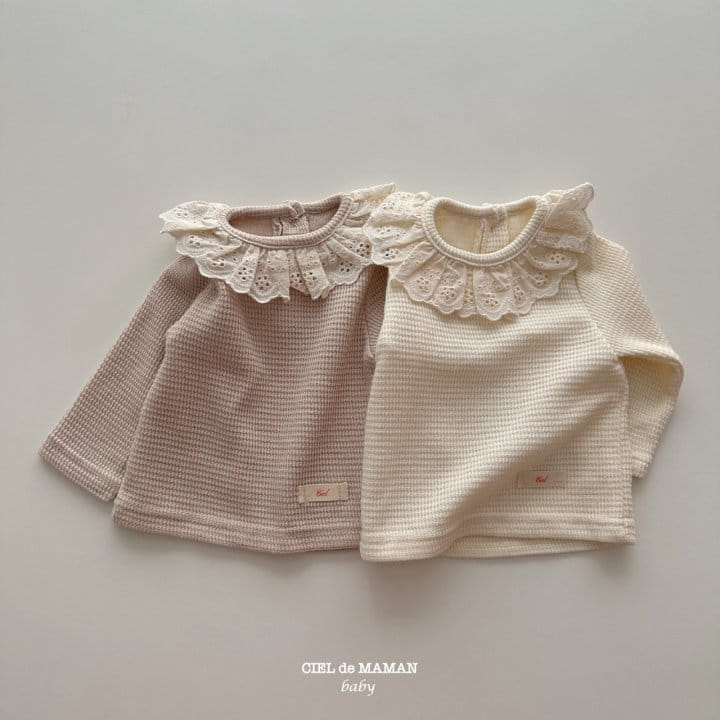 Ciel De Maman - Korean Baby Fashion - #onlinebabyshop - Frill Waffle Tee - 10