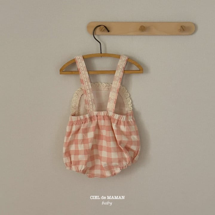 Ciel De Maman - Korean Baby Fashion - #smilingbaby - Frill Check Dungarees - 3