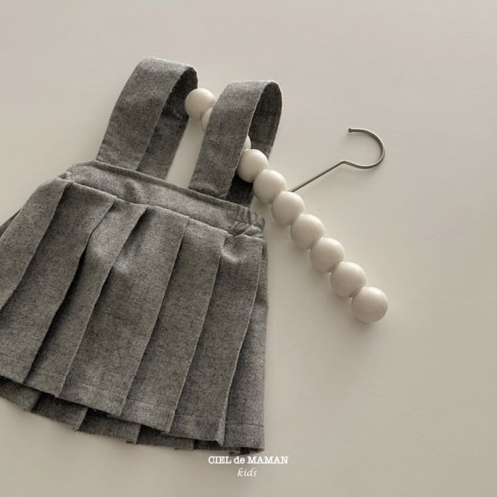 Ciel De Maman - Korean Children Fashion - #littlefashionista - Wrinkle Dungarees Skirt - 6