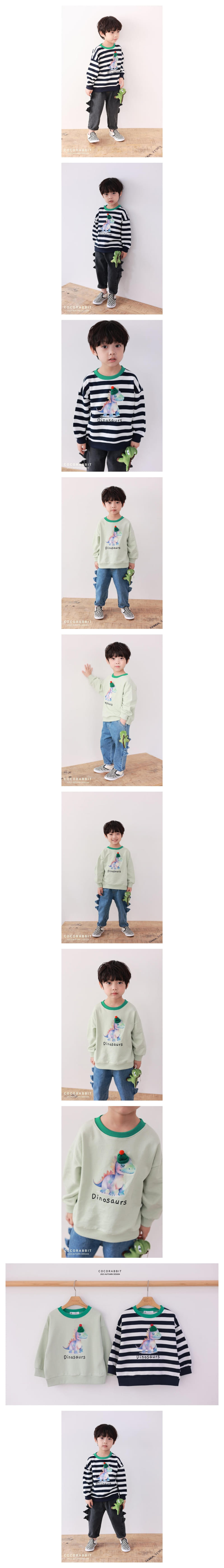 Coco Rabbit - Korean Children Fashion - #prettylittlegirls - Rainbow Dino Sweatshirt