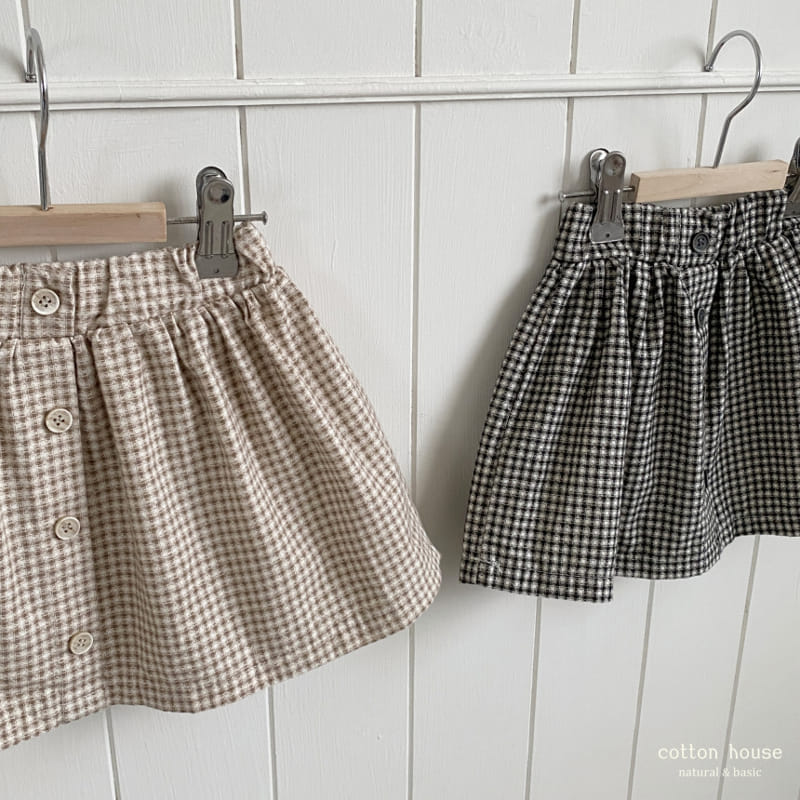 Cotton House - Korean Children Fashion - #childofig - Check Danjjack Skirt - 4