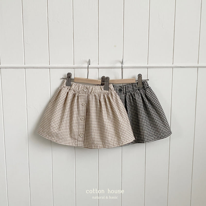 Cotton House - Korean Children Fashion - #childrensboutique - Check Danjjack Skirt - 5