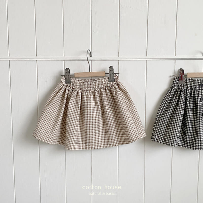 Cotton House - Korean Children Fashion - #designkidswear - Check Danjjack Skirt - 6