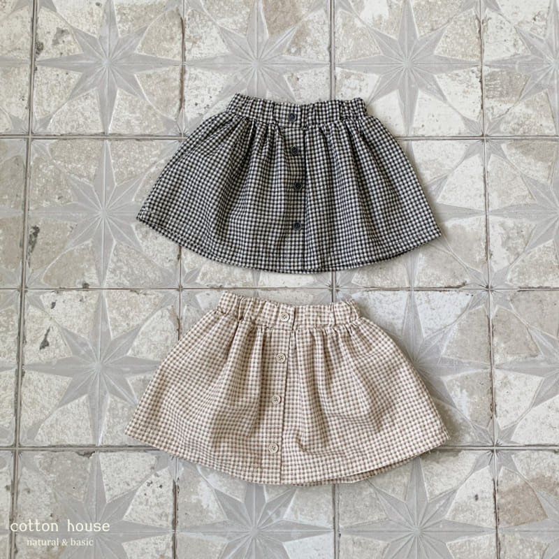 Cotton House - Korean Children Fashion - #fashionkids - Check Danjjack Skirt - 8