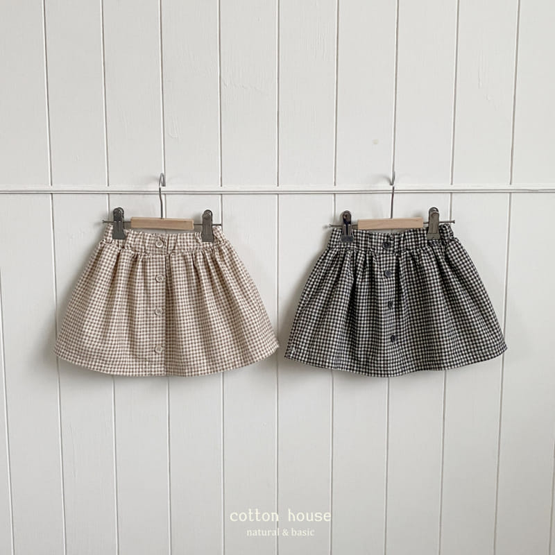 Cotton House - Korean Children Fashion - #minifashionista - Check Danjjack Skirt