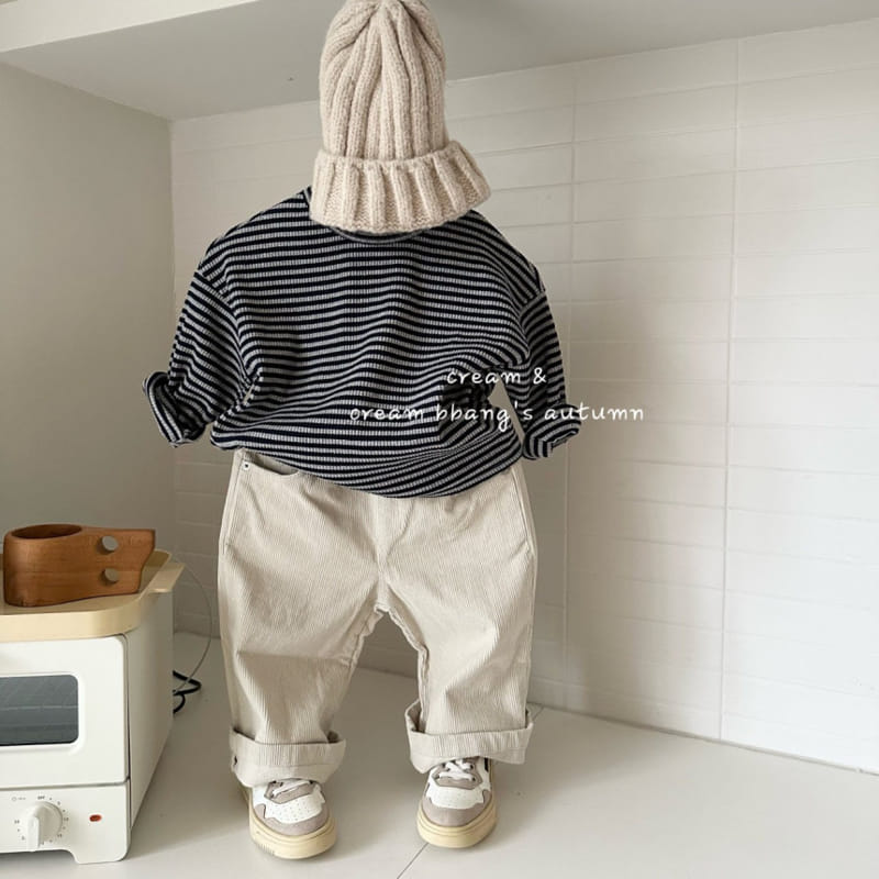 Cream Bbang - Korean Children Fashion - #childofig - Rib Stripes Tee - 7