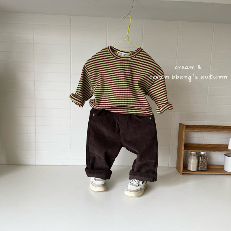 Cream Bbang - Korean Children Fashion - #childofig - Rib Stripes Tee - 8