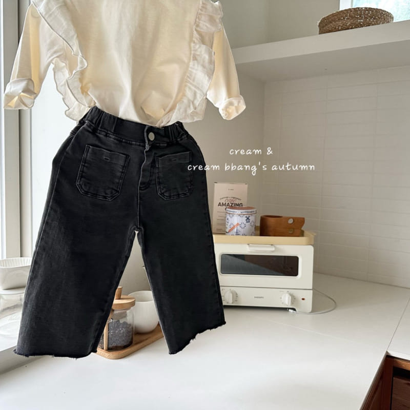 Cream Bbang - Korean Children Fashion - #discoveringself - Half Open Jeans - 2