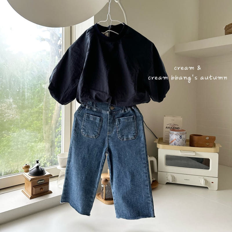 Cream Bbang - Korean Children Fashion - #fashionkids - Half Open Jeans - 3