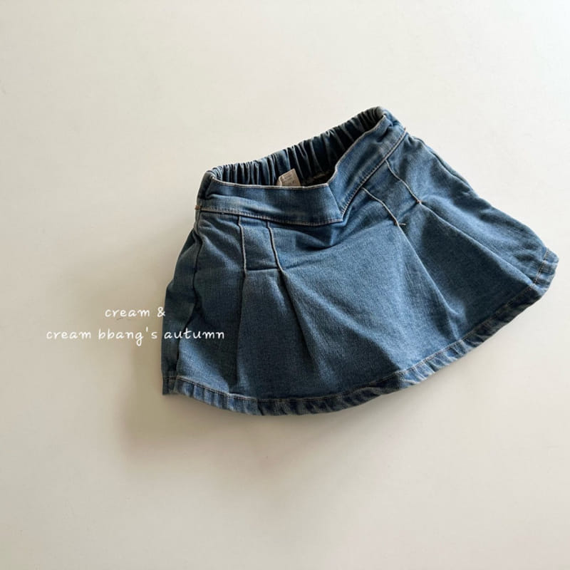 Cream Bbang - Korean Children Fashion - #littlefashionista - Denim Wrap Skirt Pants