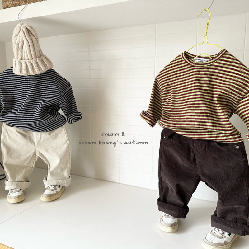 Cream Bbang - Korean Children Fashion - #prettylittlegirls - Rib Stripes Tee - 6