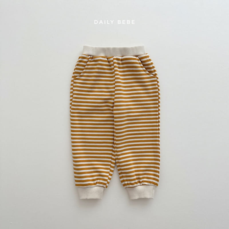 Daily Bebe - Korean Children Fashion - #Kfashion4kids - Stripes Collar Top Bottom Set - 3
