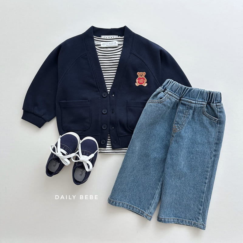 Daily Bebe - Korean Children Fashion - #childofig - Heart Bear Cardigan - 8