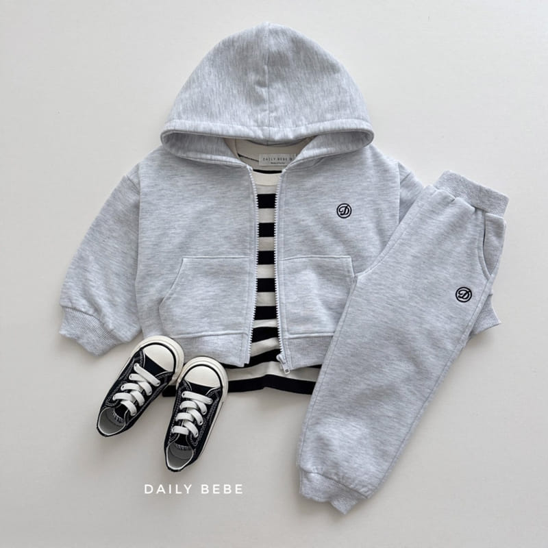 Daily Bebe - Korean Children Fashion - #childofig - D Embrodiery Hoody ZIP-up - 10