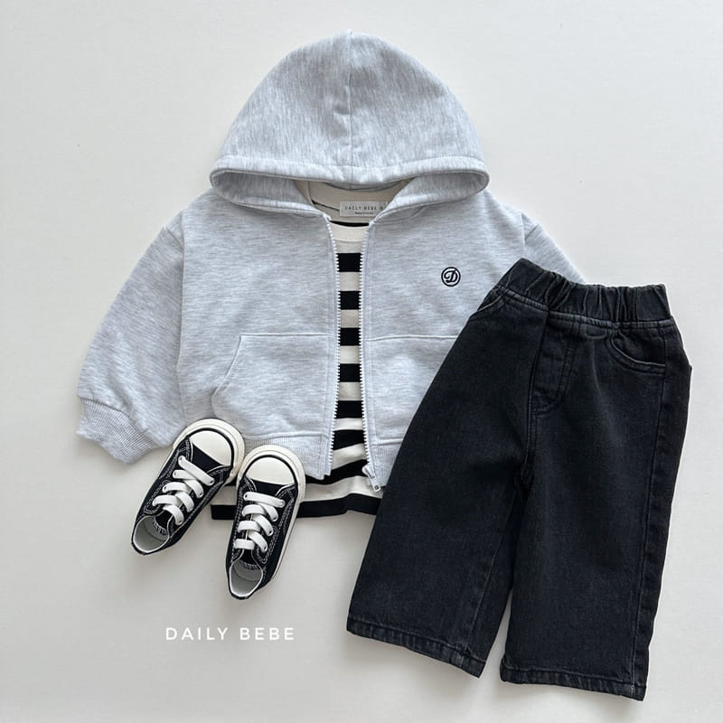 Daily Bebe - Korean Children Fashion - #childrensboutique - D Embrodiery Hoody ZIP-up - 11