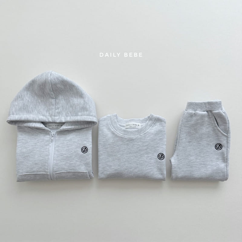 Daily Bebe - Korean Children Fashion - #designkidswear - D Embrodiery Hoody ZIP-up - 12