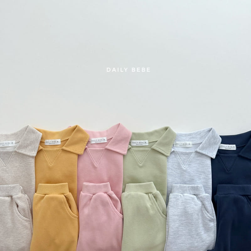 Daily Bebe - Korean Children Fashion - #designkidswear - Muzi Collar Top Bottom Set - 10