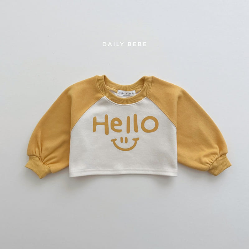 Daily Bebe - Korean Children Fashion - #designkidswear - Hello Crop Sweatshirt