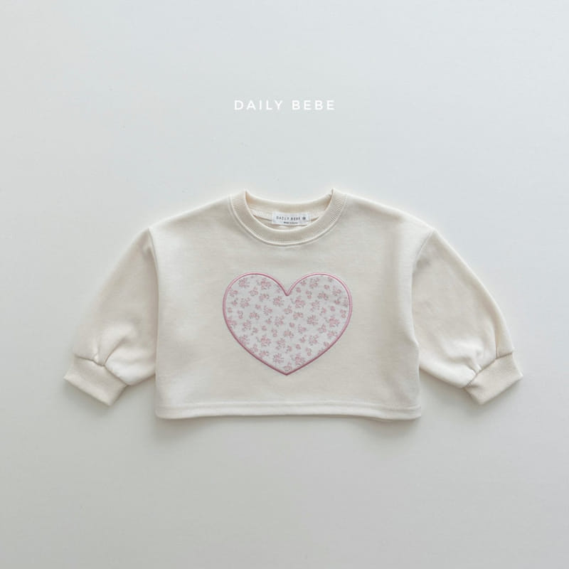 Daily Bebe - Korean Children Fashion - #discoveringself - Heart Crop Sweatshirt