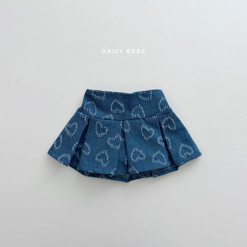 Daily Bebe - Korean Children Fashion - #fashionkids - Heart Denim Skirt