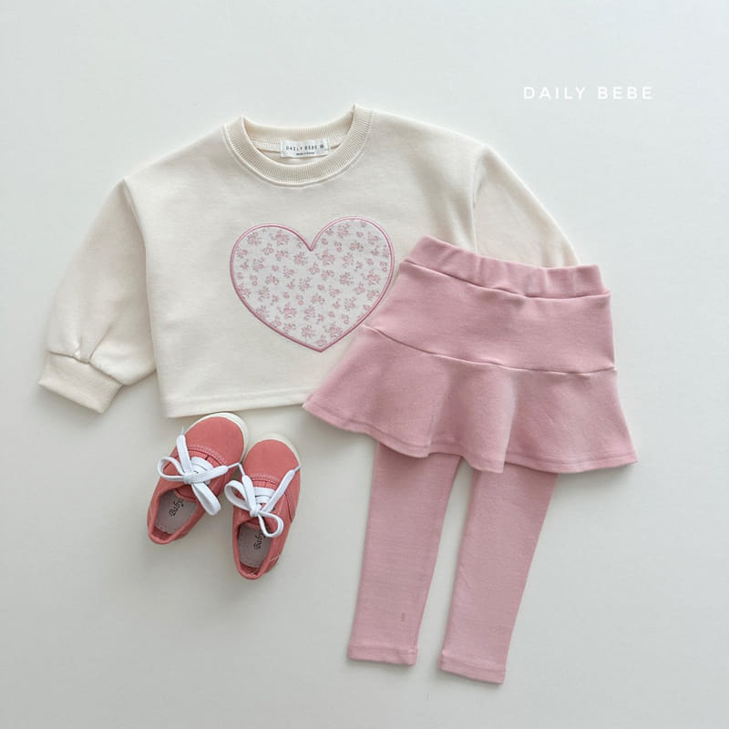 Daily Bebe - Korean Children Fashion - #fashionkids - Heart Crop Sweatshirt - 2