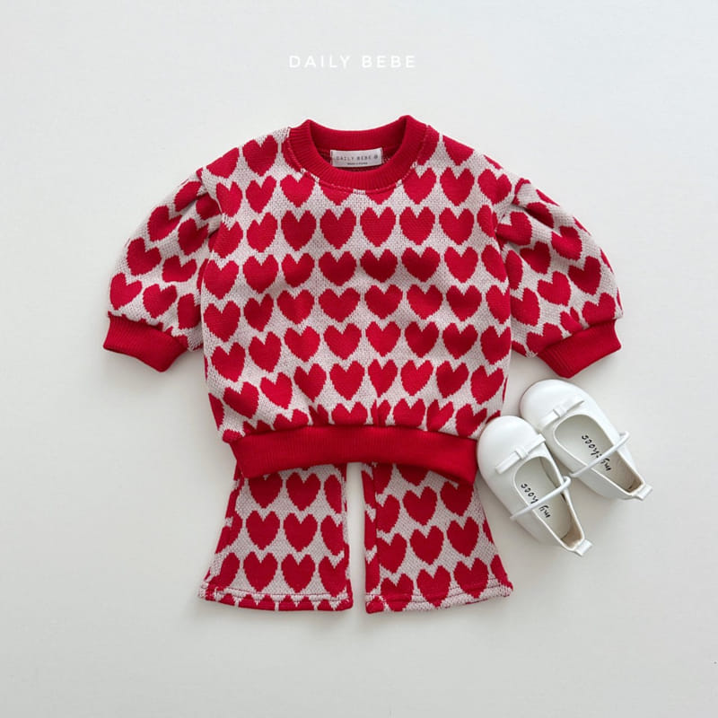 Daily Bebe - Korean Children Fashion - #kidzfashiontrend - Jacquard Bootscut Top Bottom Set - 5
