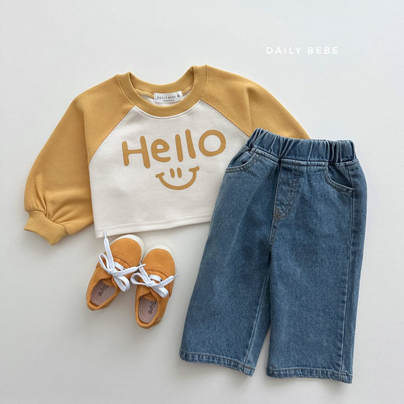 Daily Bebe - Korean Children Fashion - #kidzfashiontrend - Hello Crop Sweatshirt - 6