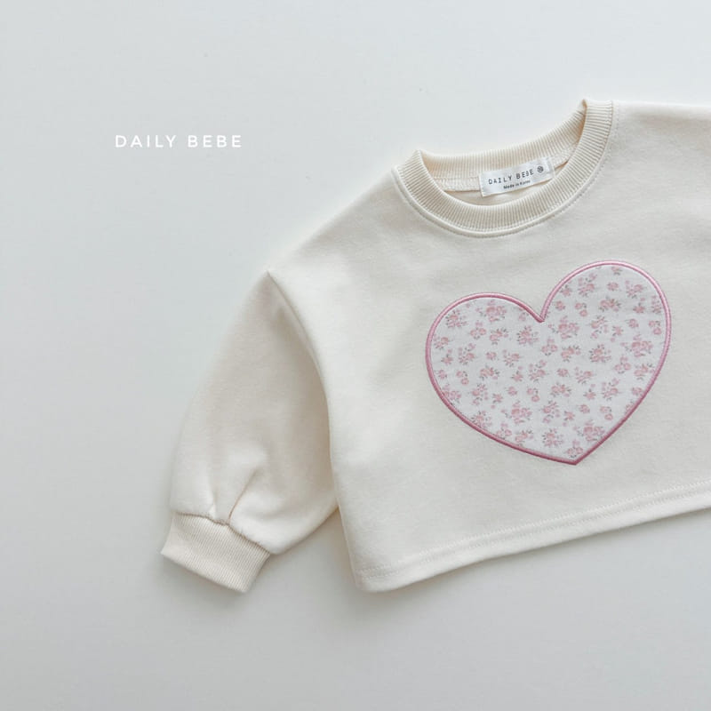 Daily Bebe - Korean Children Fashion - #kidzfashiontrend - Heart Crop Sweatshirt - 5