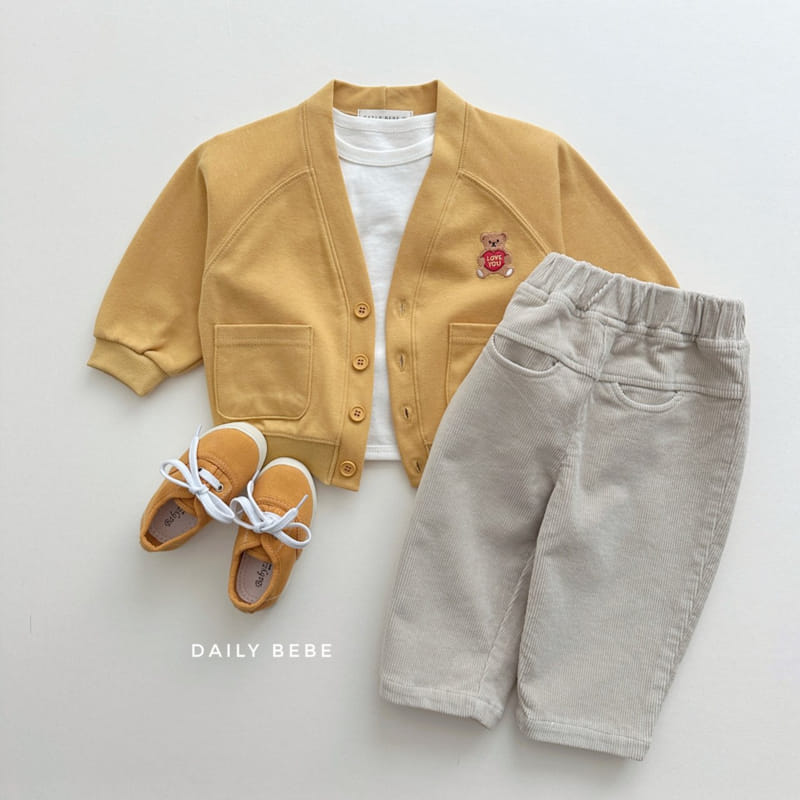 Daily Bebe - Korean Children Fashion - #magicofchildhood - Heart Bear Cardigan - 2