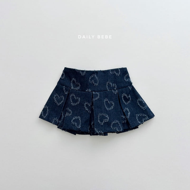 Daily Bebe - Korean Children Fashion - #magicofchildhood - Heart Denim Skirt - 7