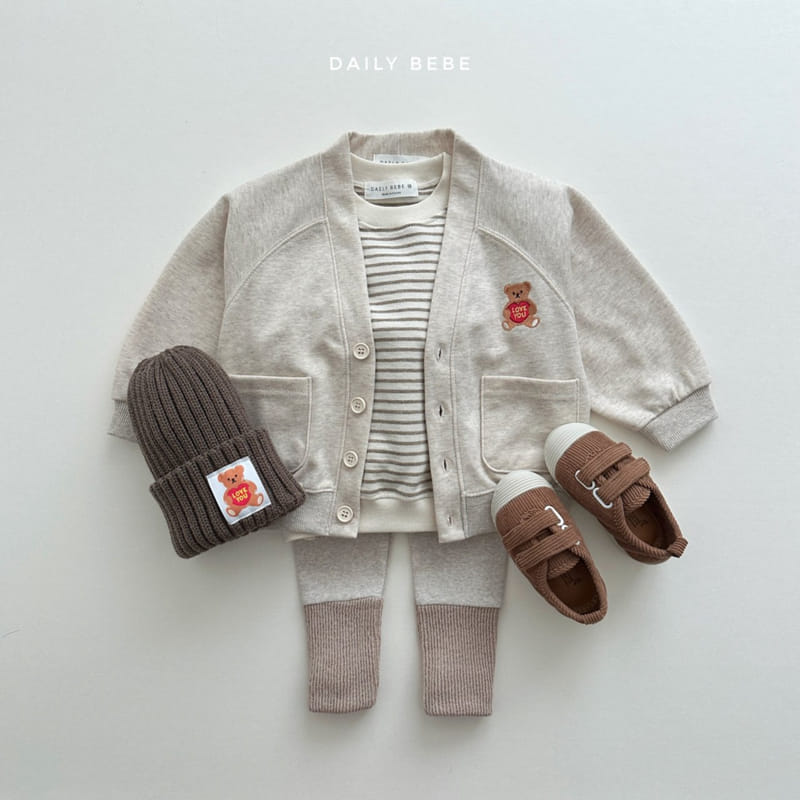 Daily Bebe - Korean Children Fashion - #minifashionista - Heart Bear Cardigan - 4