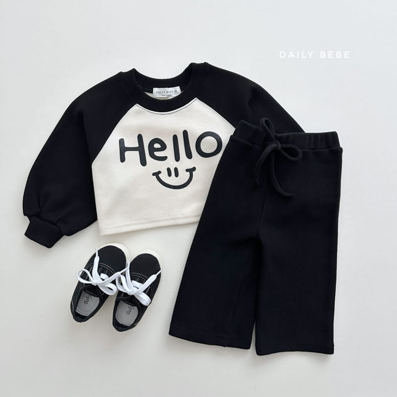 Daily Bebe - Korean Children Fashion - #todddlerfashion - Hello Crop Sweatshirt - 12
