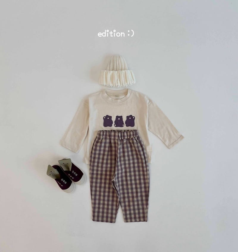 Edition - Korean Children Fashion - #Kfashion4kids - Check Bear Three Set - 2