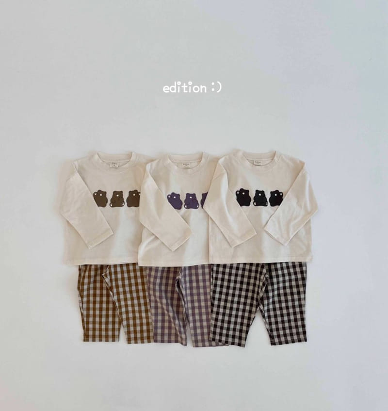 Edition - Korean Children Fashion - #kidzfashiontrend - Check Bear Three Set
