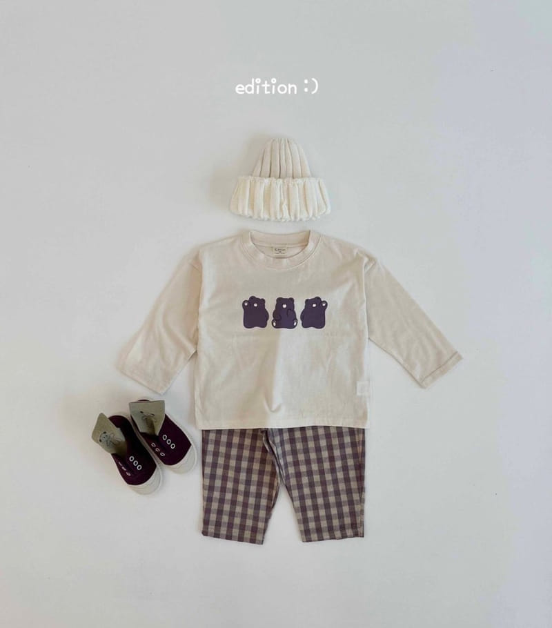 Edition - Korean Children Fashion - #littlefashionista - Check Bear Three Set - 3