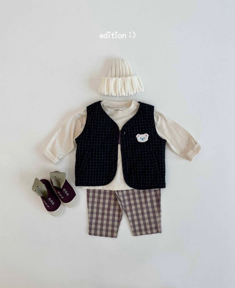 Edition - Korean Children Fashion - #littlefashionista - Check Bear Three Set - 4