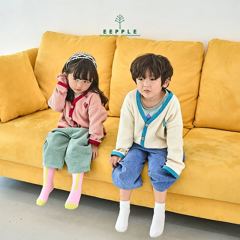 Eepple - Korean Children Fashion - #Kfashion4kids - Heart Waffle Cardigan - 3