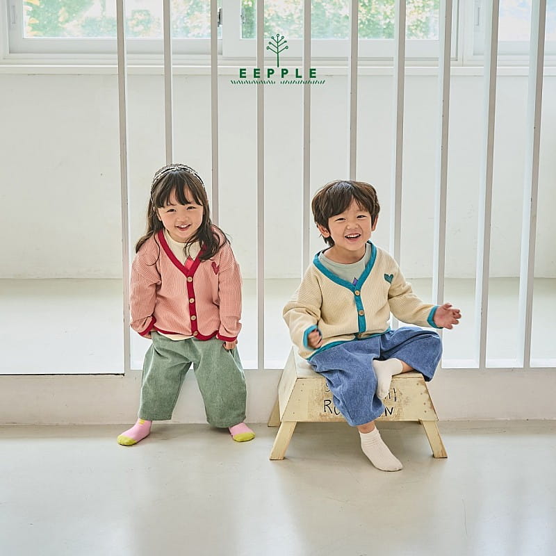 Eepple - Korean Children Fashion - #kidzfashiontrend - Heart Waffle Cardigan - 2