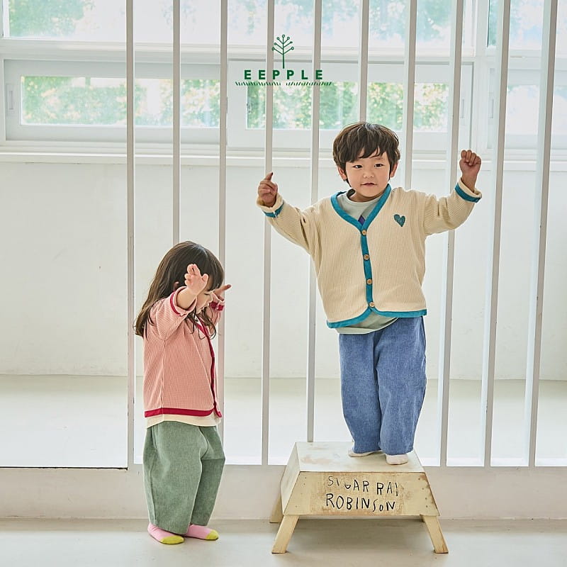 Eepple - Korean Children Fashion - #Kfashion4kids - Heart Waffle Cardigan - 4