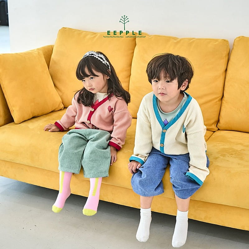Eepple - Korean Children Fashion - #minifashionista - Heart Waffle Cardigan - 6