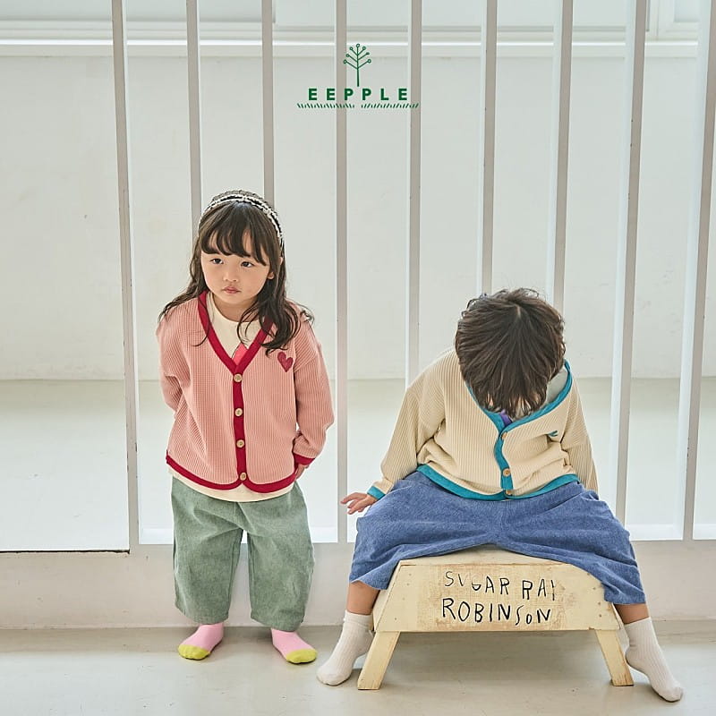 Eepple - Korean Children Fashion - #todddlerfashion - Heart Waffle Cardigan - 8