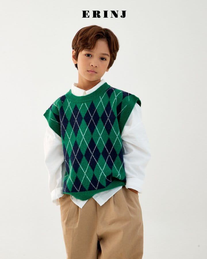 Erin J - Korean Children Fashion - #childrensboutique - Argyle Knit Vest