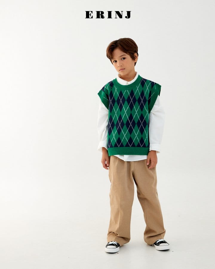 Erin J - Korean Children Fashion - #designkidswear - Argyle Knit Vest - 2
