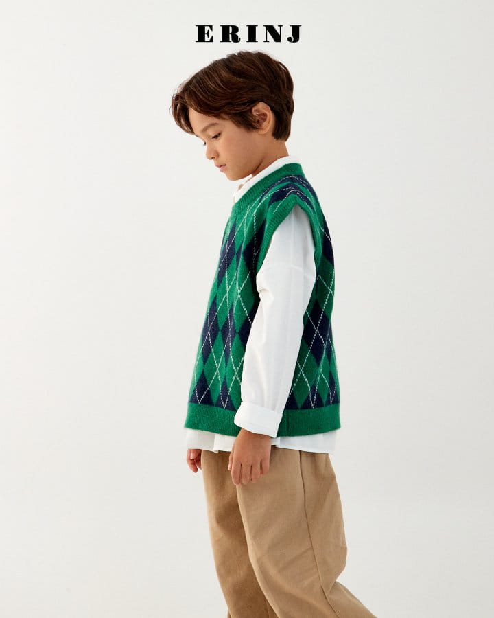 Erin J - Korean Children Fashion - #discoveringself - Argyle Knit Vest - 3