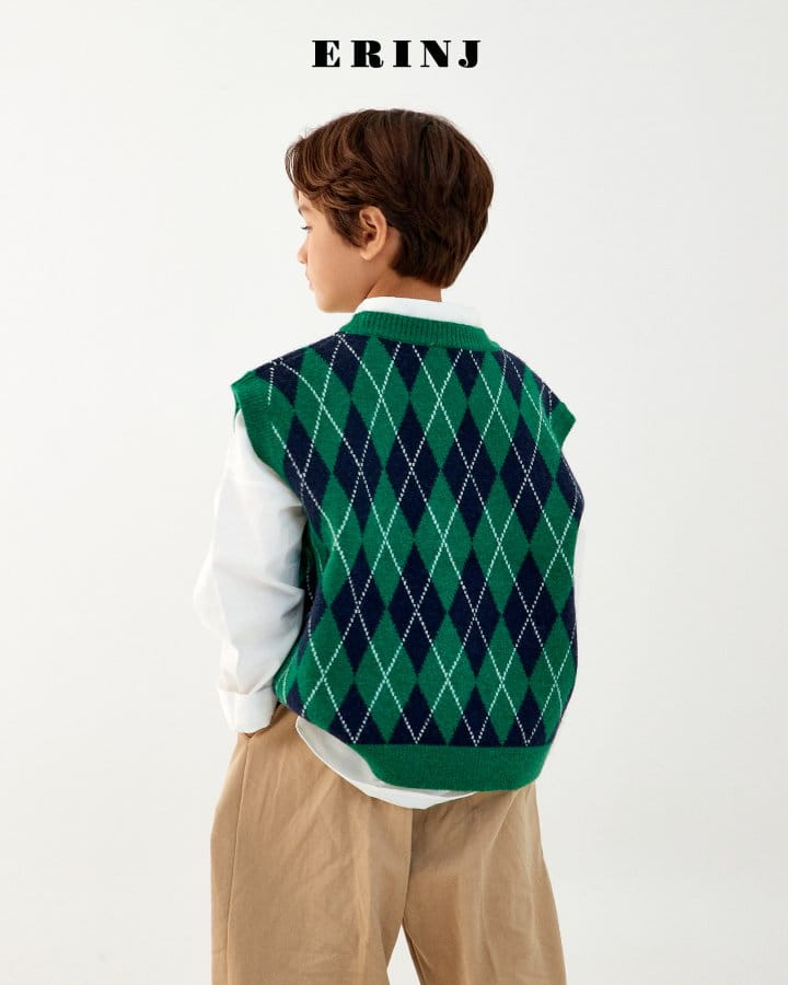 Erin J - Korean Children Fashion - #discoveringself - Argyle Knit Vest - 4