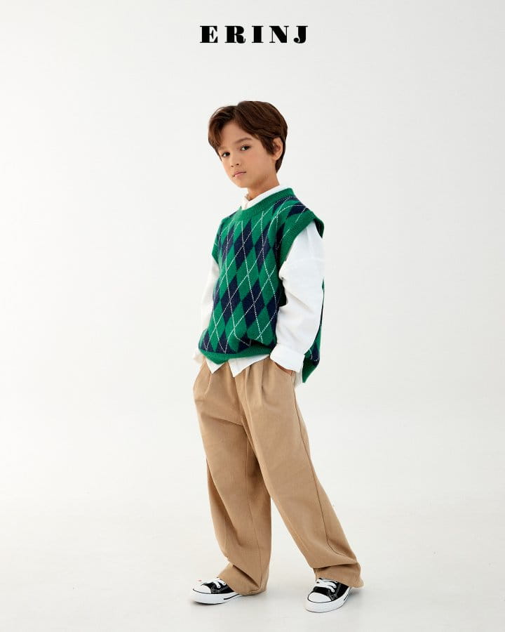 Erin J - Korean Children Fashion - #kidsshorts - Argyle Knit Vest - 5