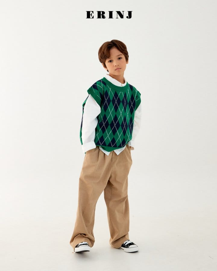 Erin J - Korean Children Fashion - #kidsstore - Argyle Knit Vest - 6