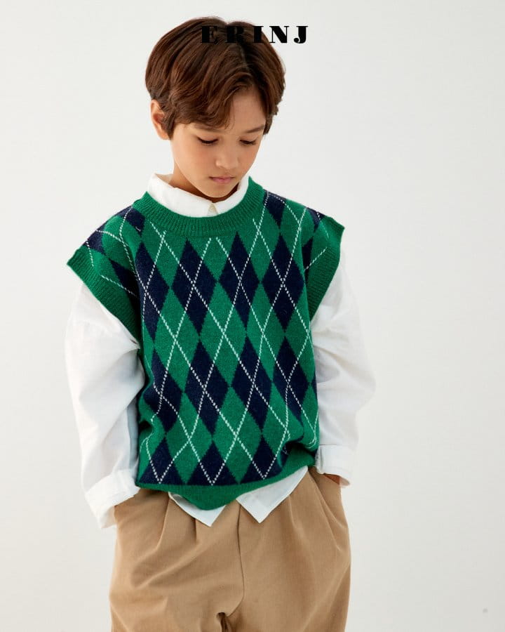 Erin J - Korean Children Fashion - #kidzfashiontrend - Argyle Knit Vest - 7