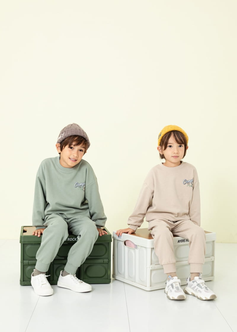 Fashion King - Korean Children Fashion - #kidzfashiontrend - Camping Time Top Bottom Set